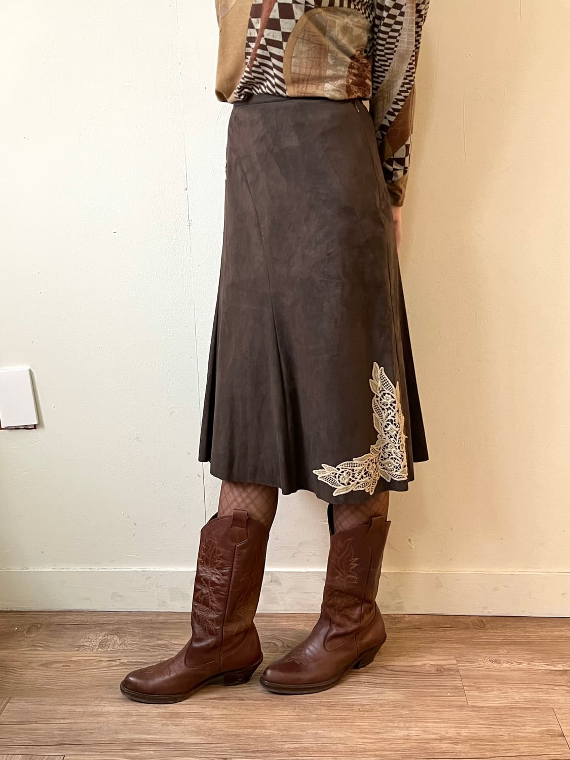 Vtg 플라워 스커트 상품이미지5