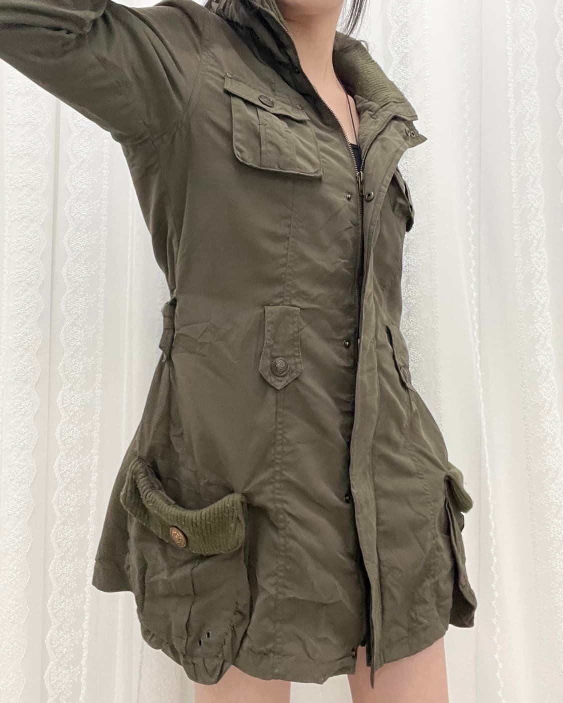 빈티지 포켓 디테일 벨티트 야상 자켓 상품이미지3