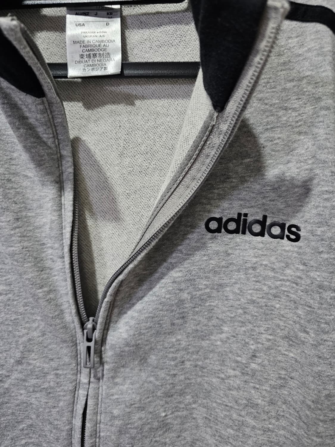 아디다스 회색 코튼 트랙탑 져지 S~M 상품이미지3