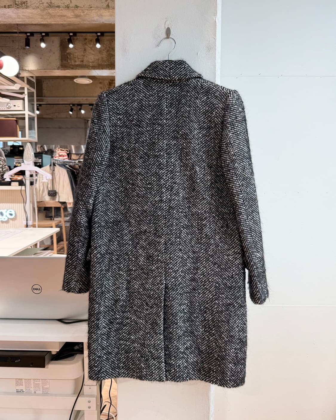 이자벨마랑 블랙 멀티울 헤링본 코트  상품이미지7