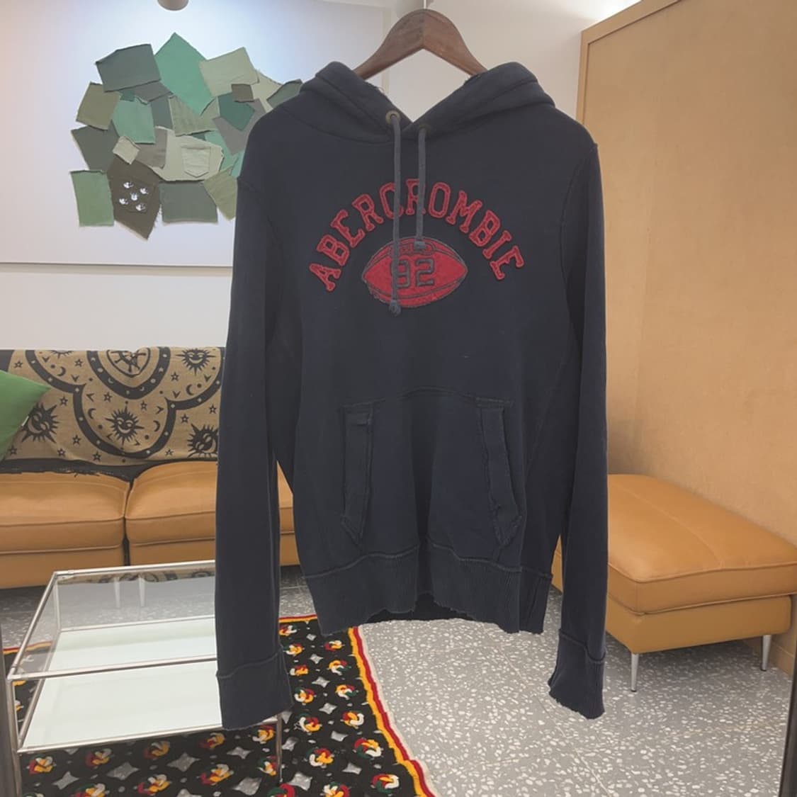 아베크롬비 레트로 올드빈티지 빅로고 기모 후드티 L C07587 상품이미지3