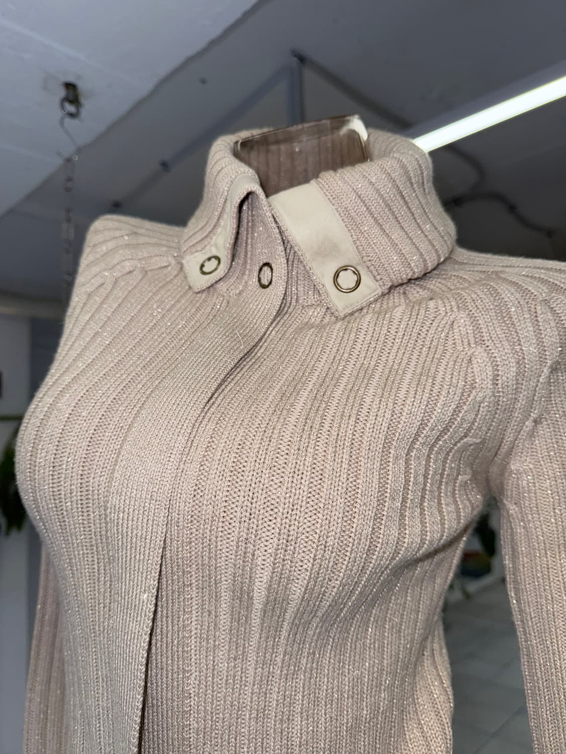 bold cuff glitter knit zip up 상품이미지2