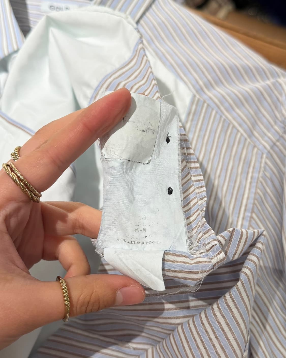 돌체앤가바나 블루 화이트 스트라이프 패널 셔츠 상품이미지9