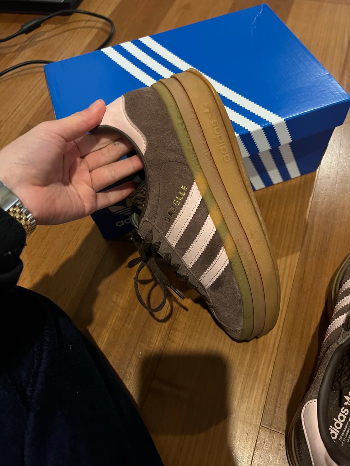 아디다스 가젤 볼드 브라운 245 플랫폼 키높이 상품이미지4