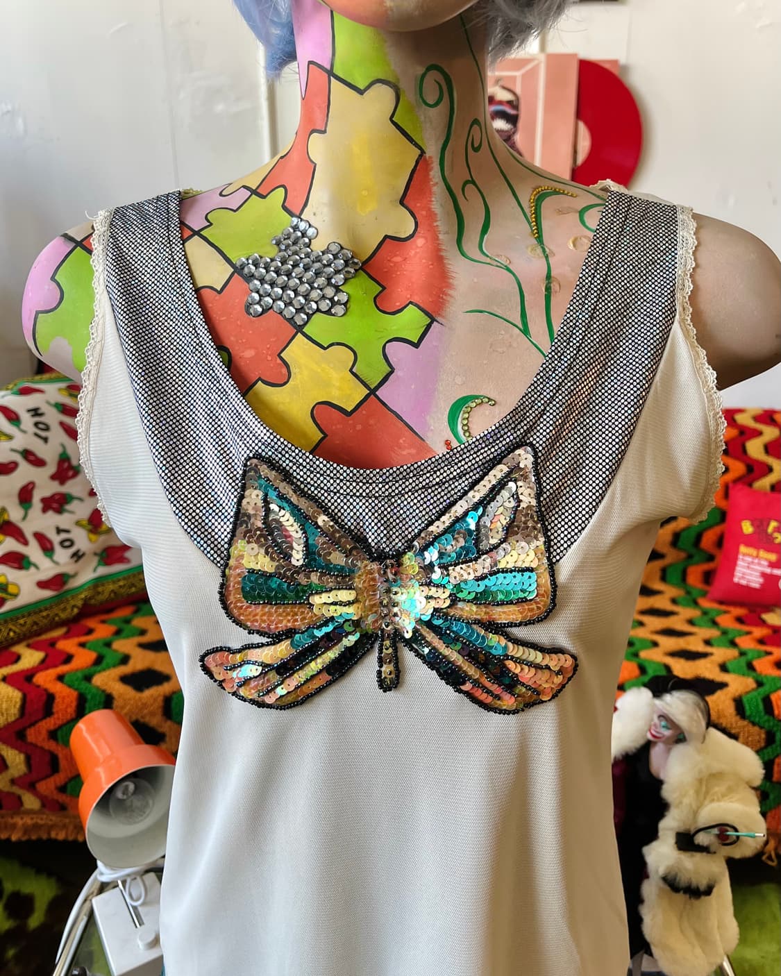 Japanese Vintage Butterfly Sleeveless 상품이미지2