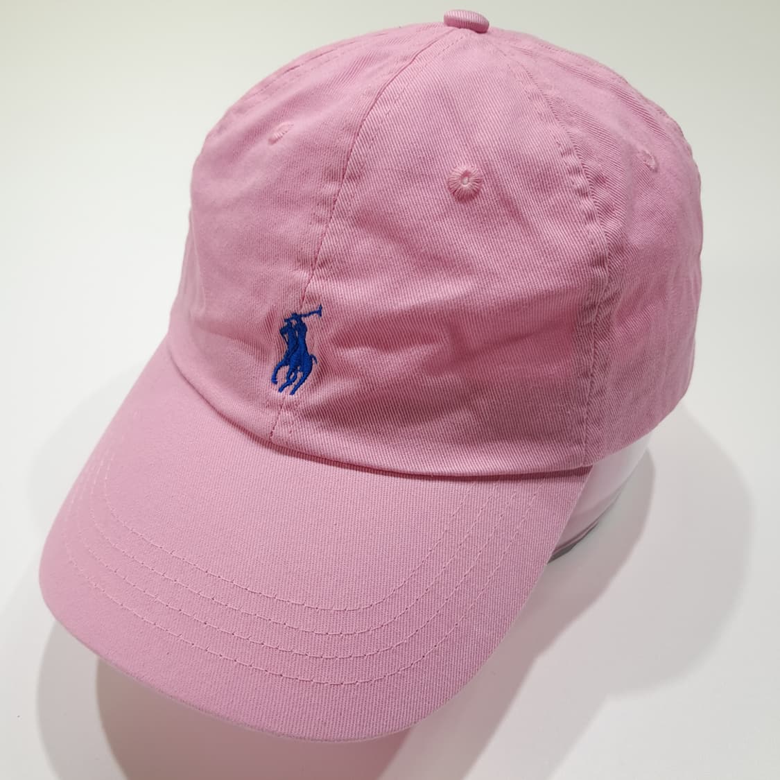 CL523 폴로 로얄 블루 포니자수 핑크 볼캡 모자 상품이미지2