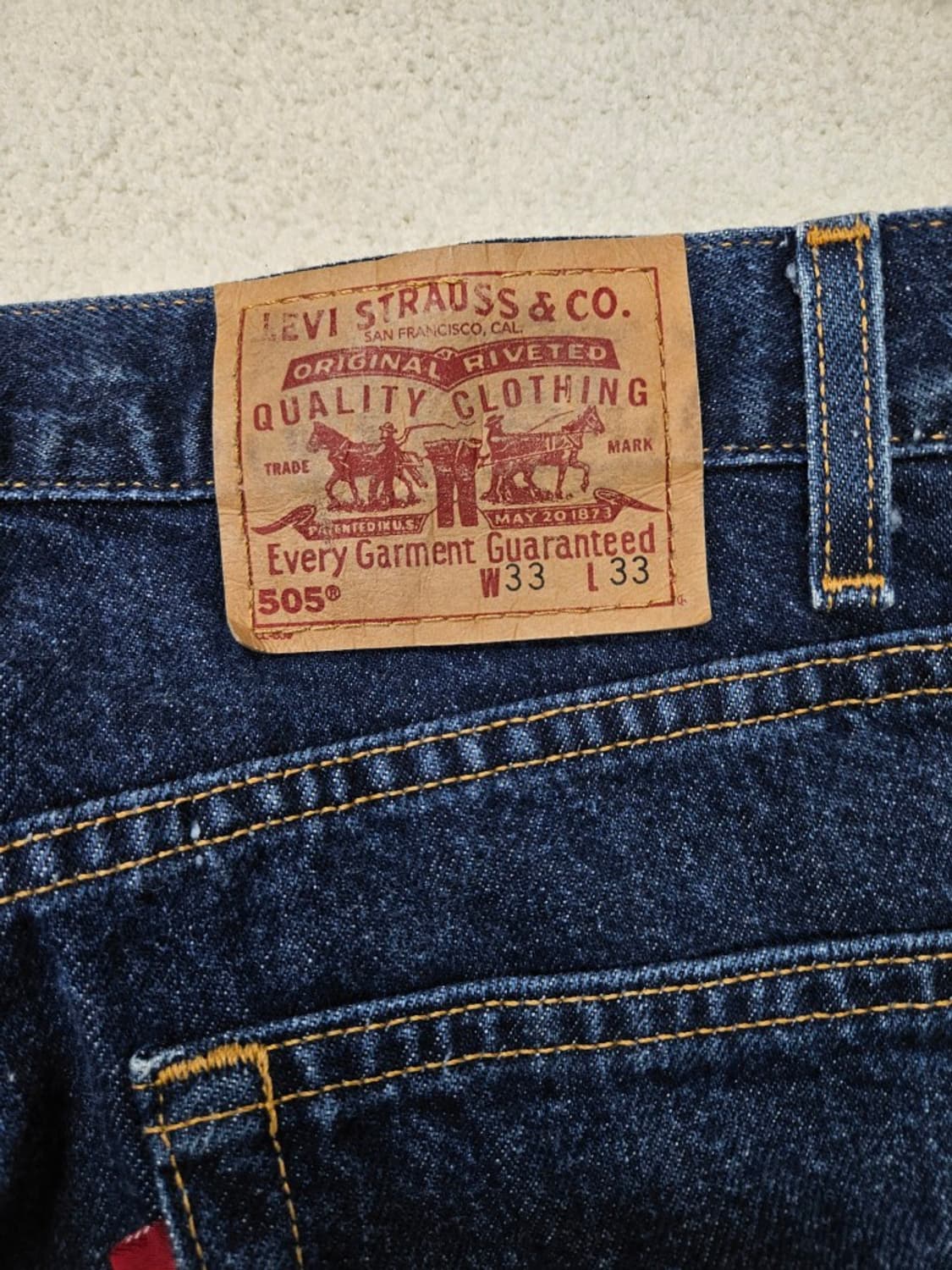 90s 리바이스 505 데님 팬츠 33/33 made in usa 상품이미지6