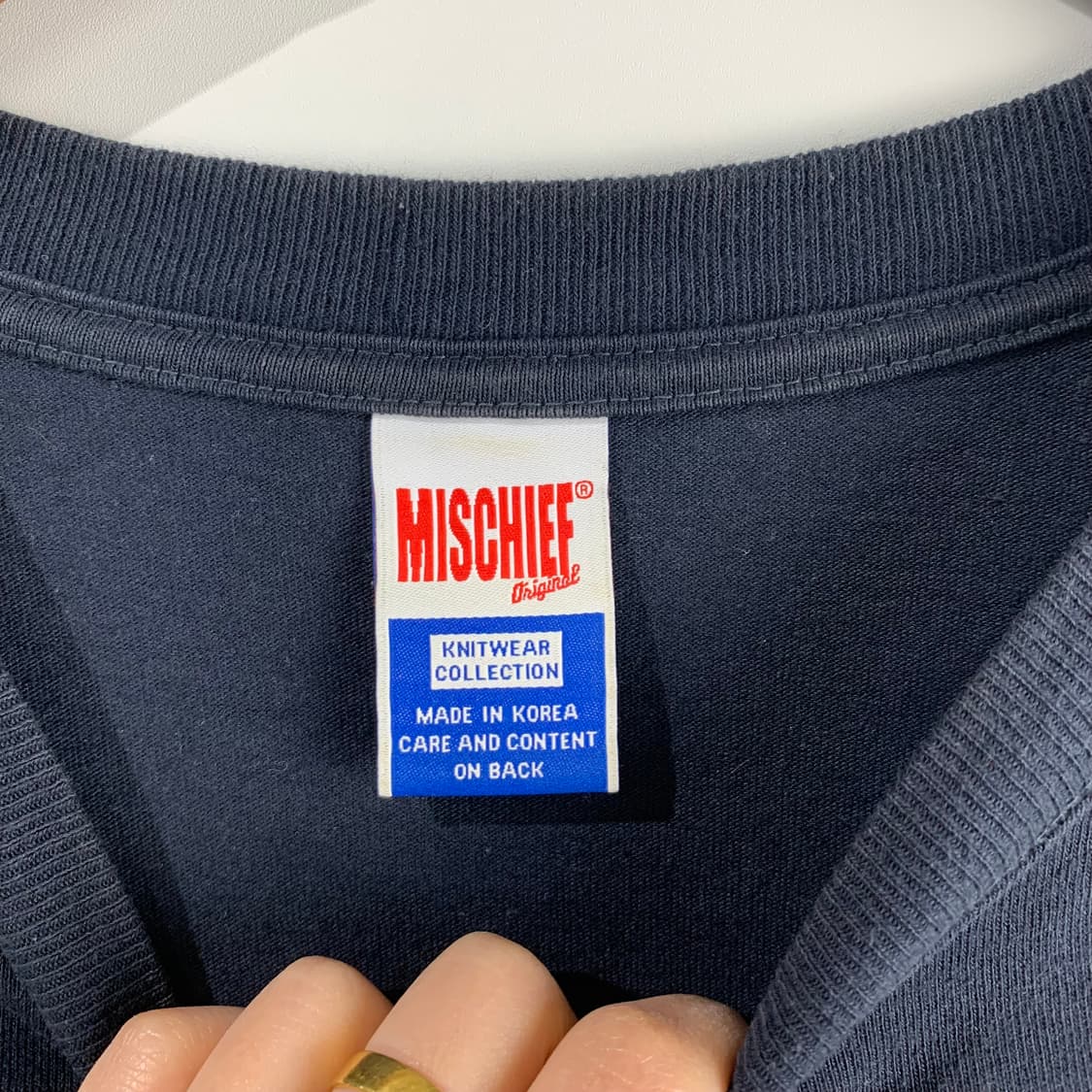 미스치프 팝콘 빅로고 네이비 롱슬리브 긴팔티 상품이미지8