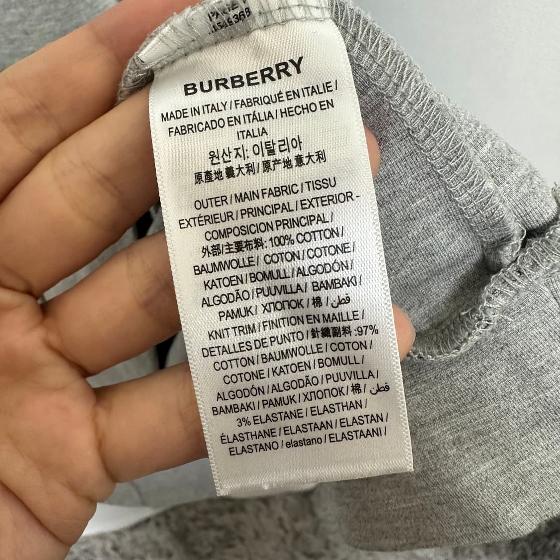   버버리 남자 스판 맨투맨 티셔츠  정품 XXXL  상품이미지7
