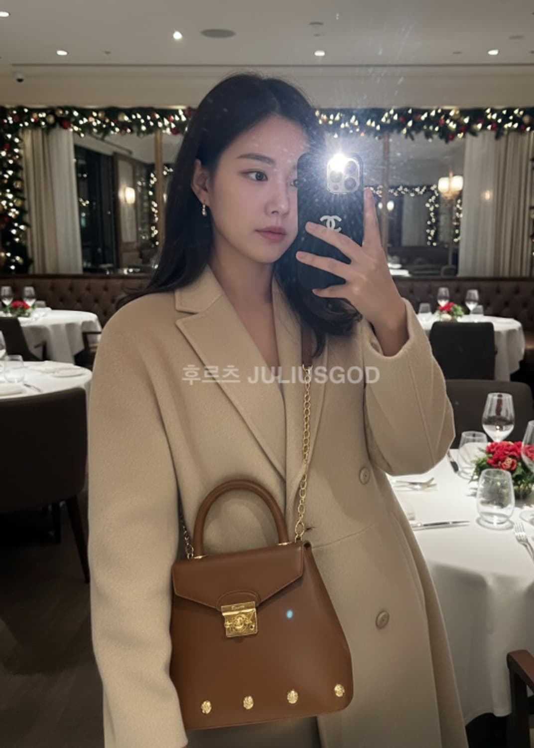 [정품/OS] Ferragamo 페라가모 레더 토트백 체인 크로스백 상품이미지3