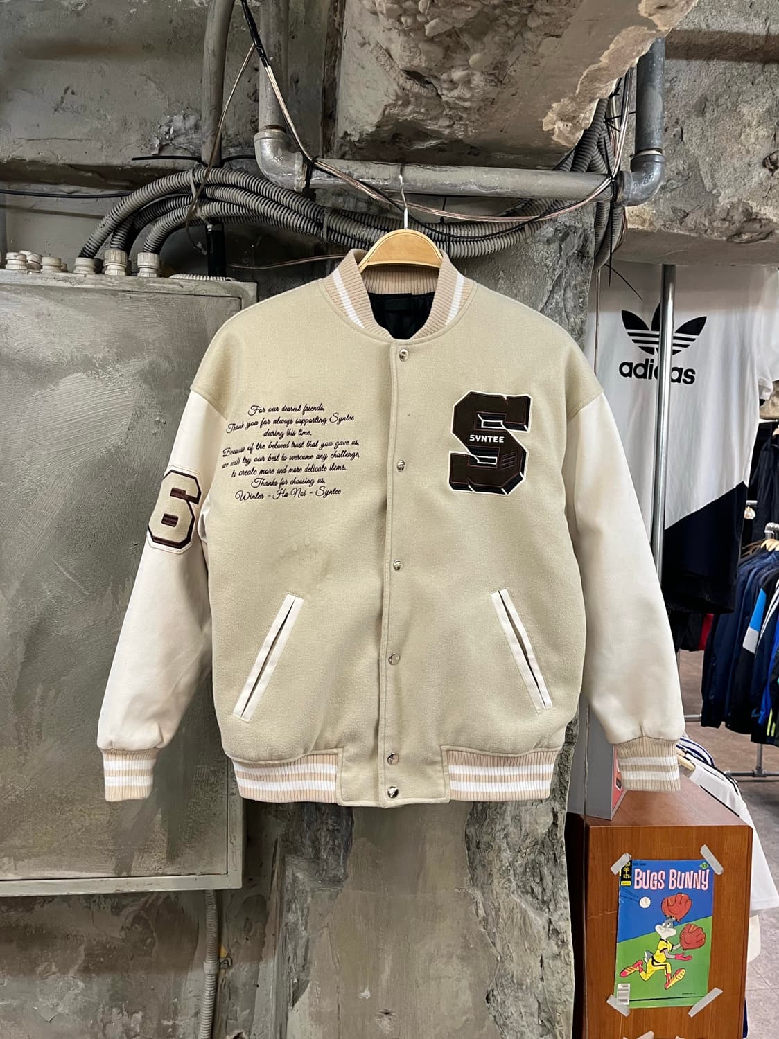 빈티지 바시티 자켓 오트밀 S #csz2848 상품이미지1