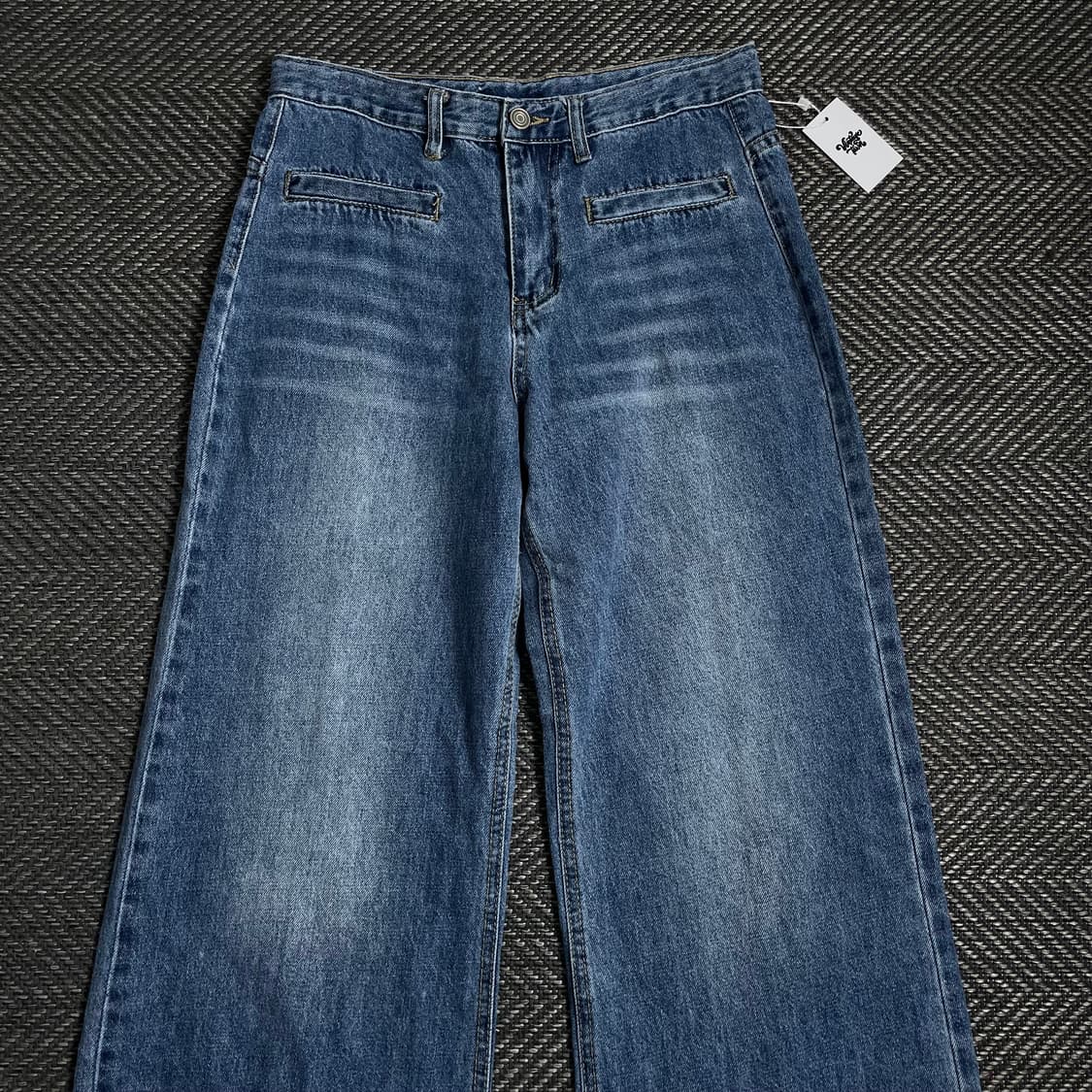 빈티지 절개 디테일 워싱 와이드핏 데님 팬츠 o 3986 상품이미지3