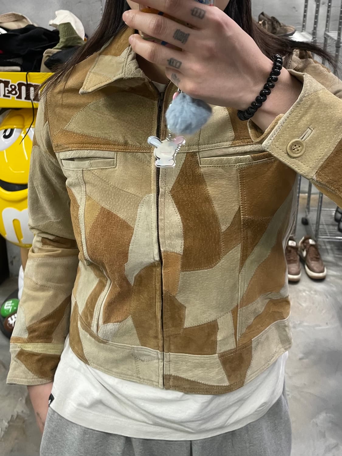 재팬 빈티지 패치워크 레더 숏 자켓 상품이미지8