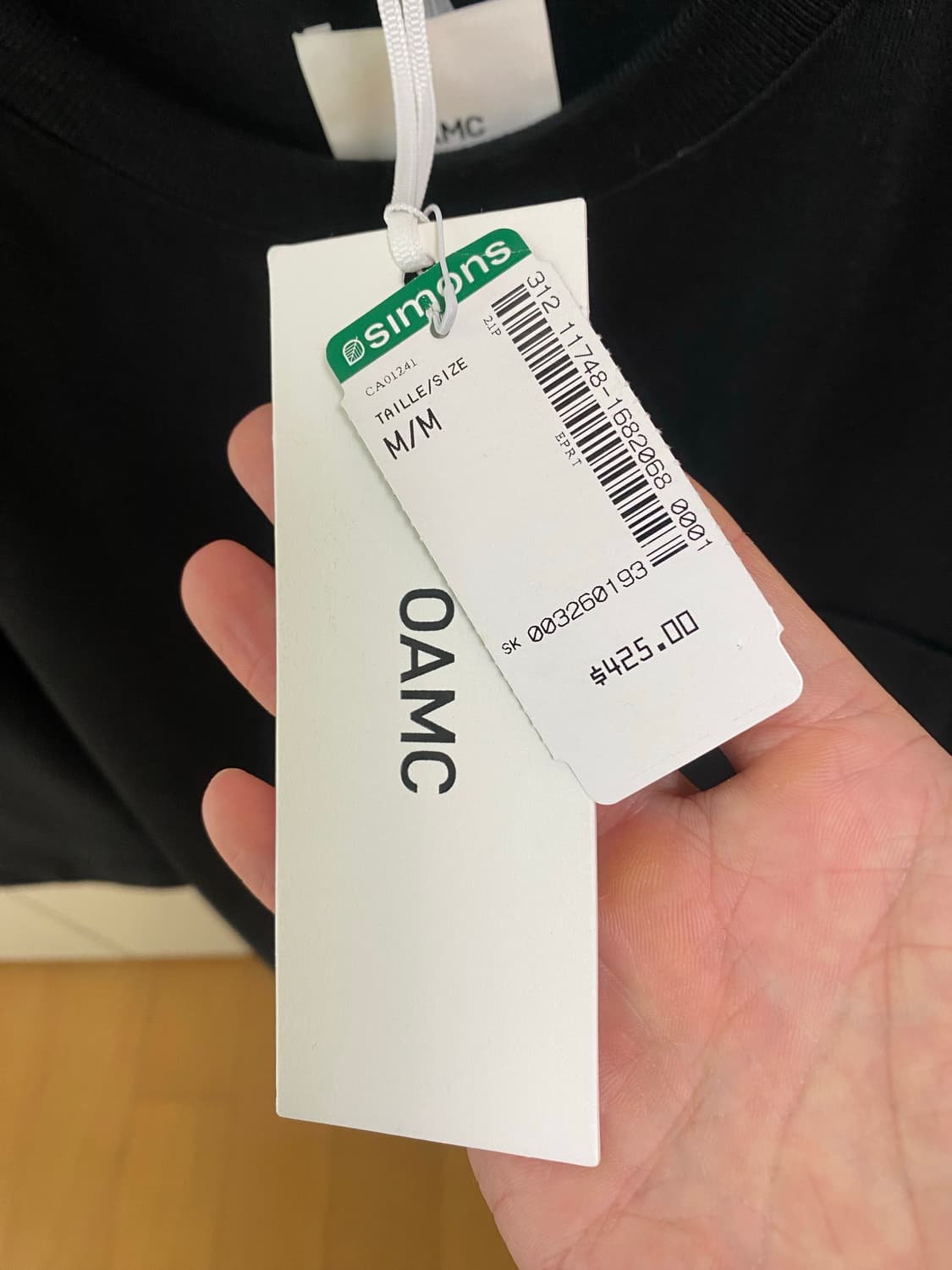OAMC 오버핏 반팔 티셔츠 (블랙) 상품이미지10
