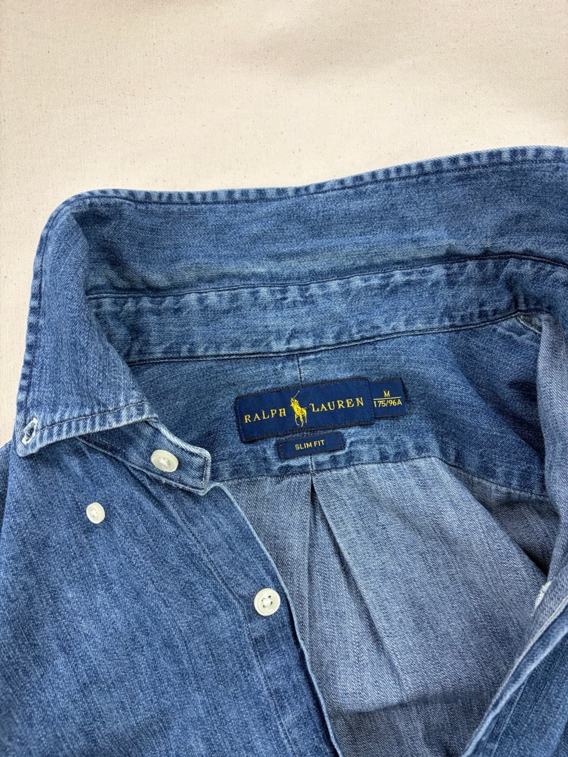 폴로 랄르포렌/ 샴브레이 데님 셔츠 슬림핏/ M 상품이미지8