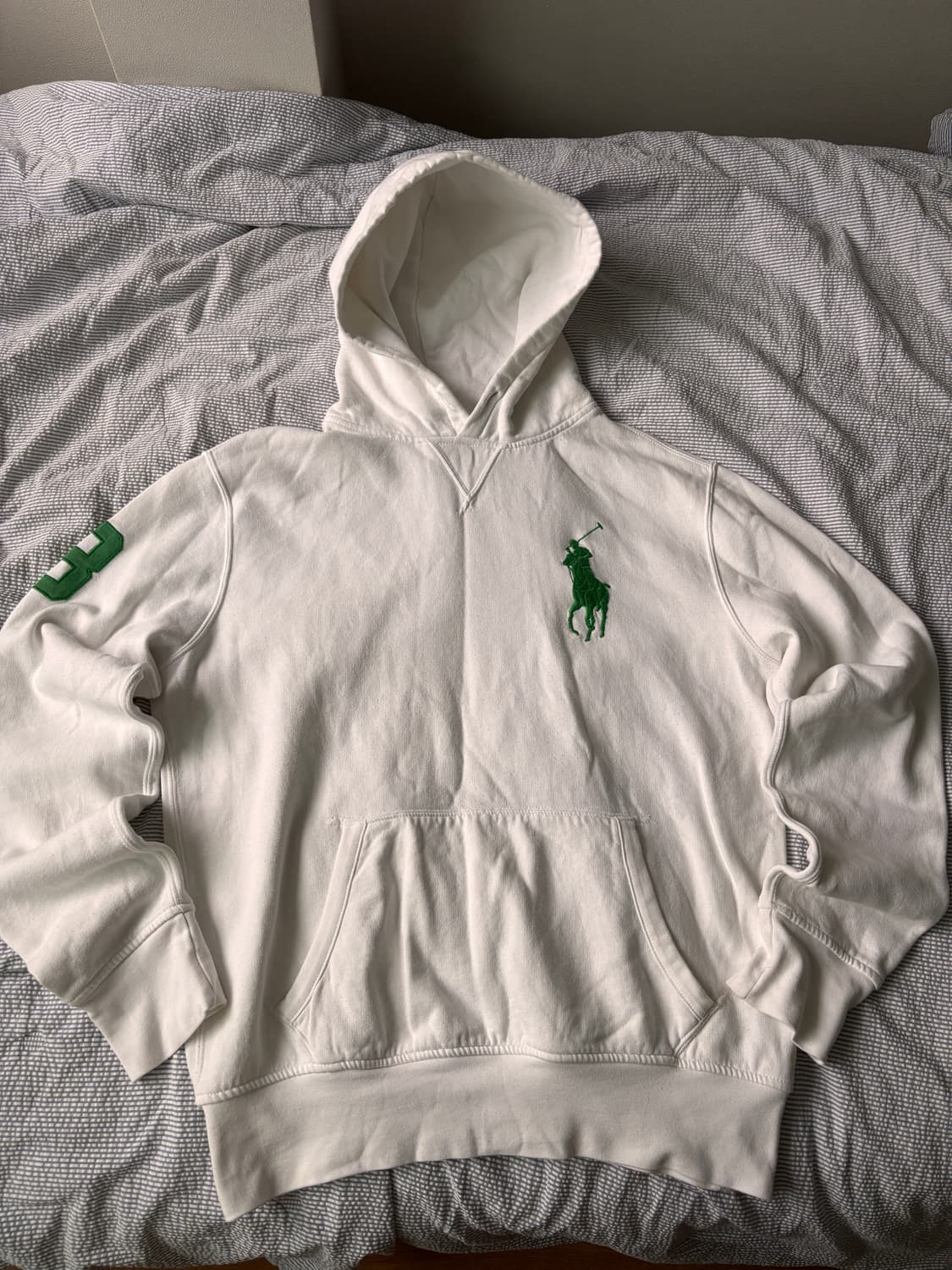 POLO Big Pony Hoodie White and Green M 상품이미지1
