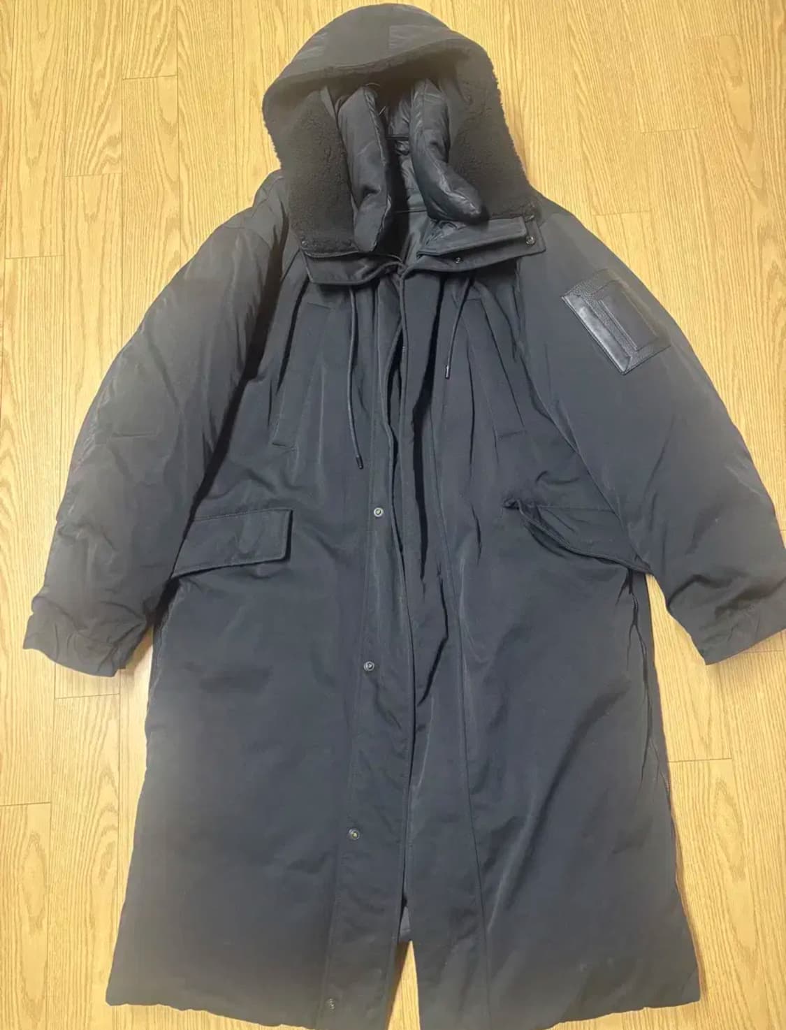 준지 양털 롱패딩 블랙 46 상품이미지3