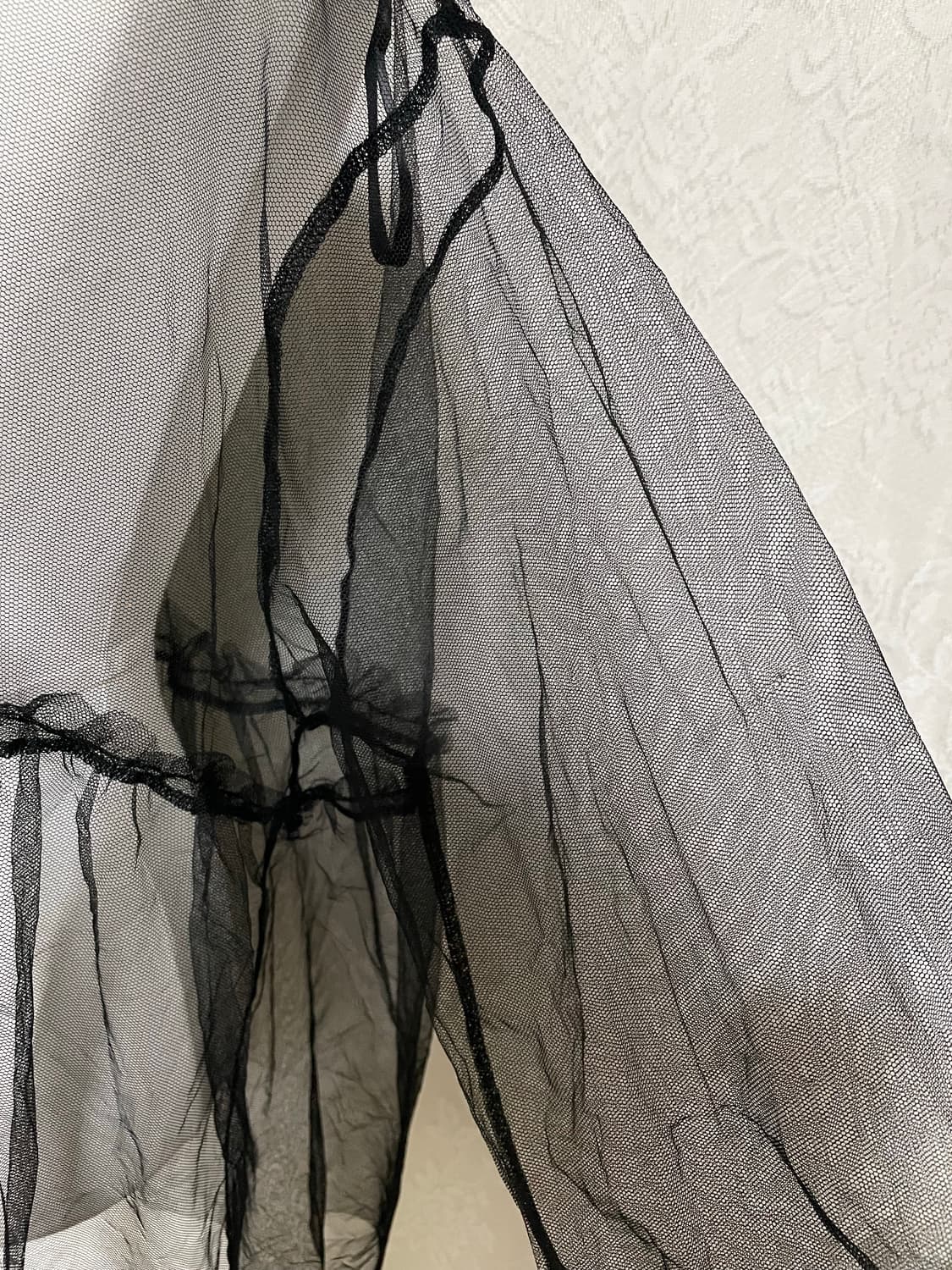 블랙 시스루 튤 레이어드 블라우스 상품이미지6
