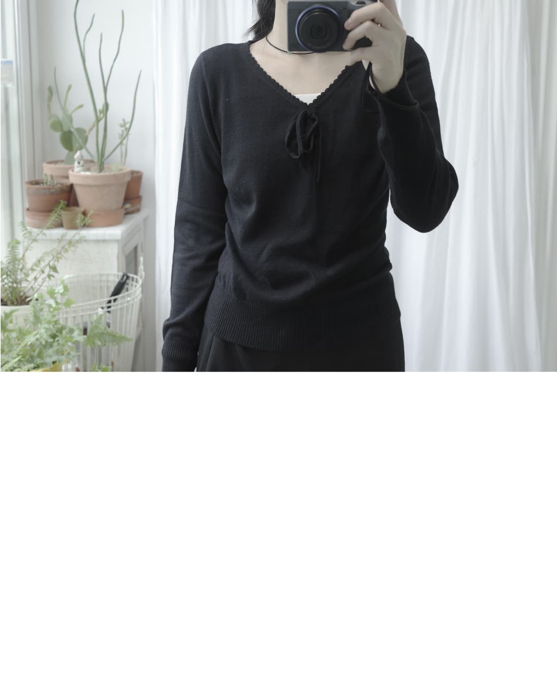 Ribbon lace black knit 상품이미지4