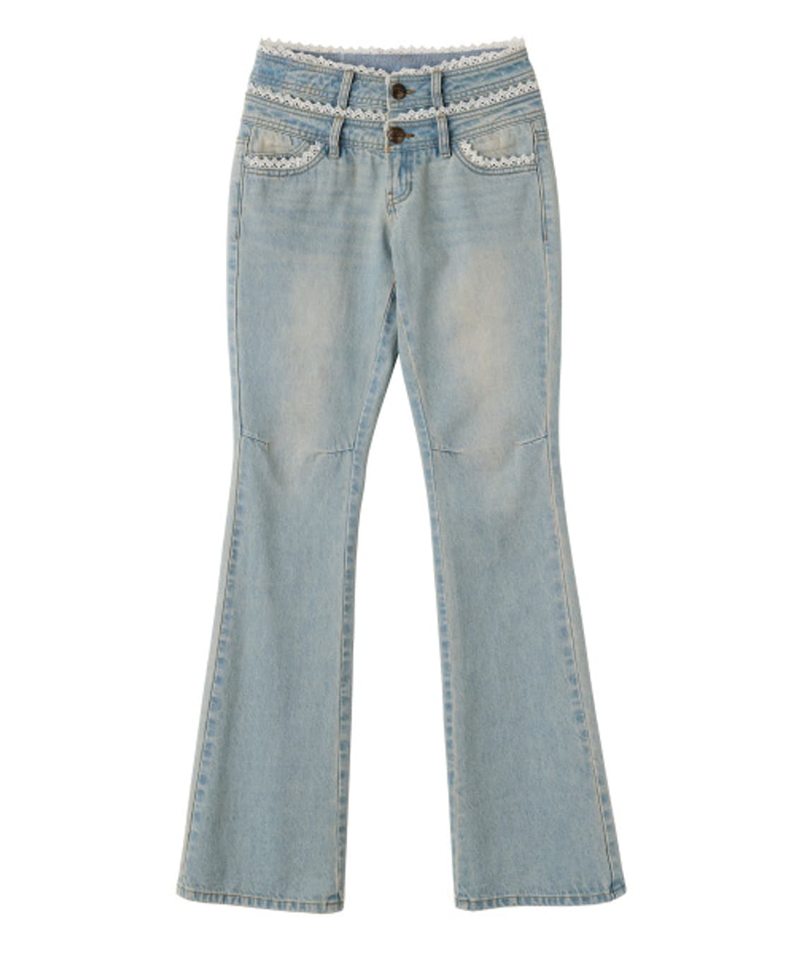 스컬프터Double waist boots cut denim Ice바지 상품이미지2