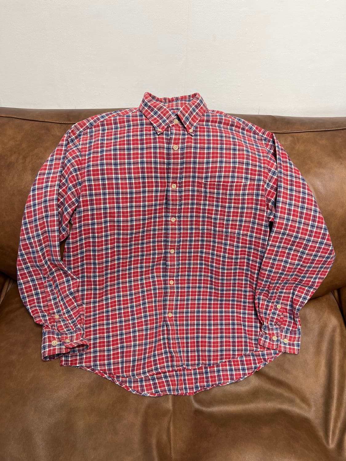 [L] 유니클로 빈티지 레드 체크 셔츠 상품이미지1