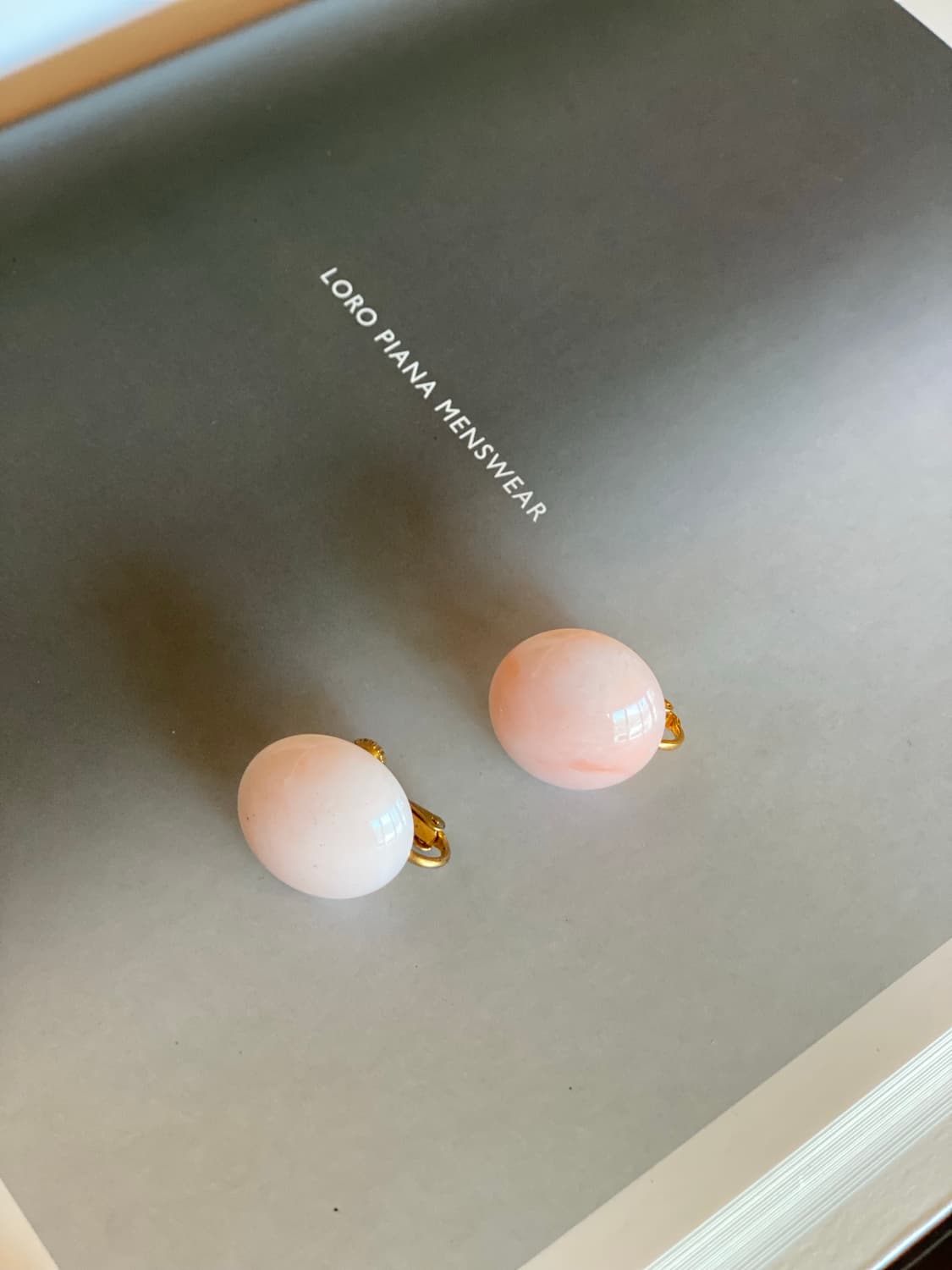 연핑크 오벌 귀걸이 귀찌 상품이미지2