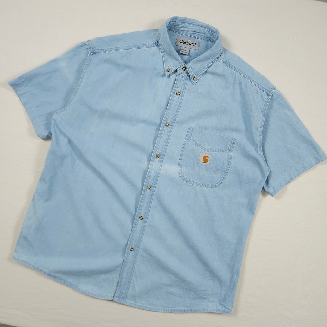 2XL(110) 칼하트 리워크 데님셔츠 연청 상품이미지2