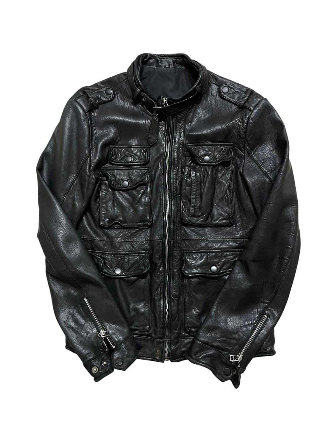 ITALY Sheepskin 벨티드포켓레더자켓 양가죽디올에디슬리먼st 상품이미지1