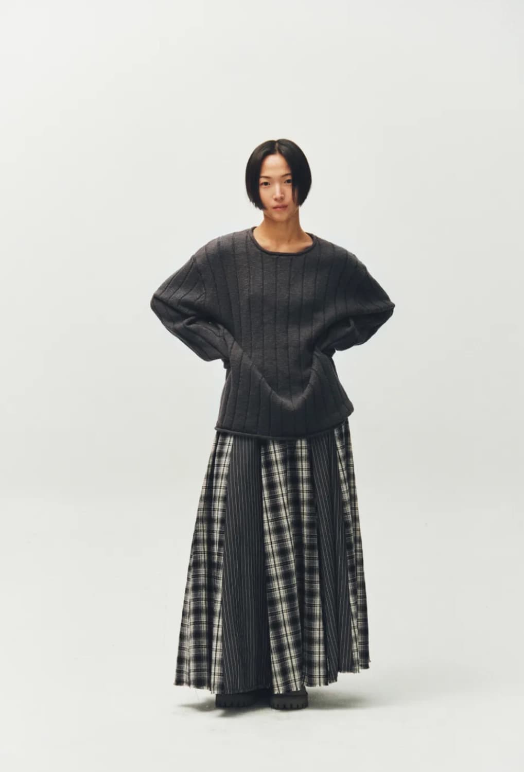 플리즈프로젝트 STRUCTURED RIBBED KNIT, CHARCOAL 상품이미지3