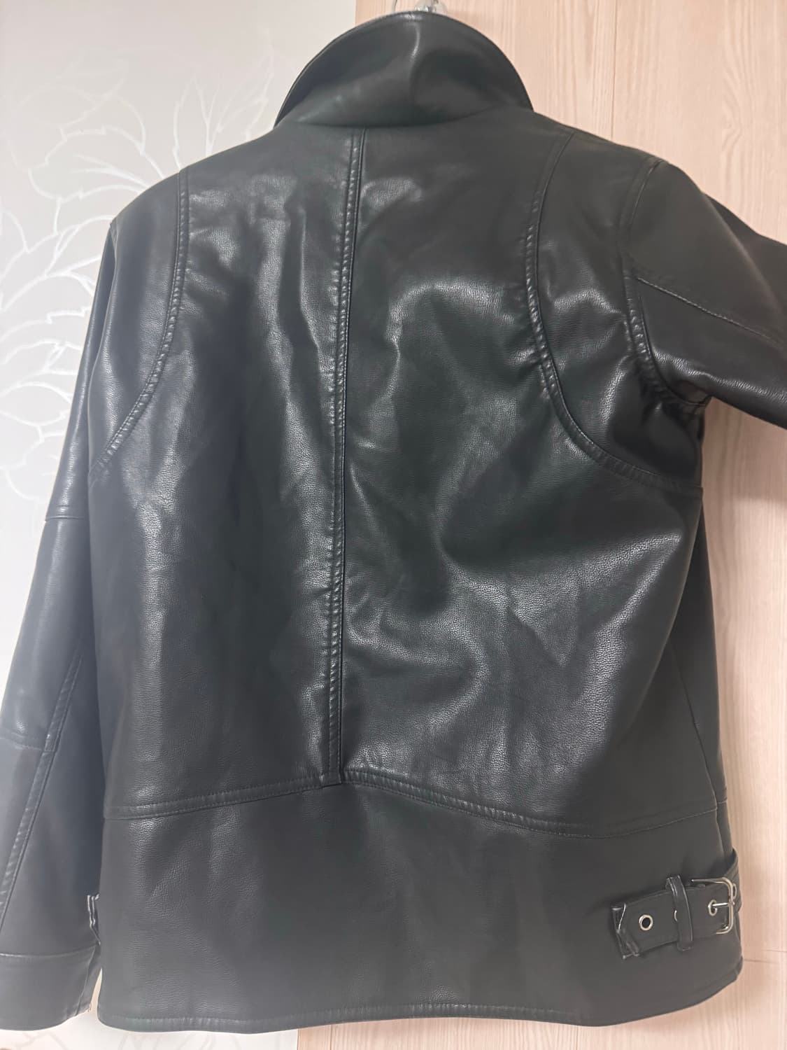 블랙업 쿠다 워싱 레더자켓-블랙 상품이미지4