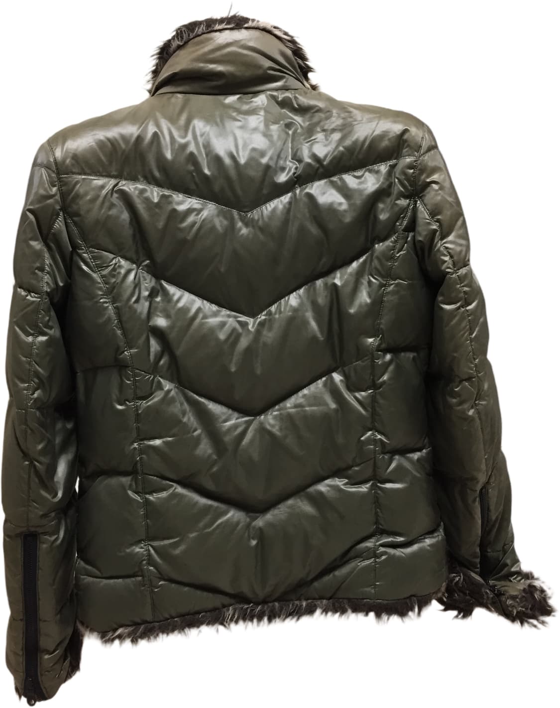 니콜클럽 카키 퍼 패딩 자켓 /유니크 Y2K 무드 상품이미지2