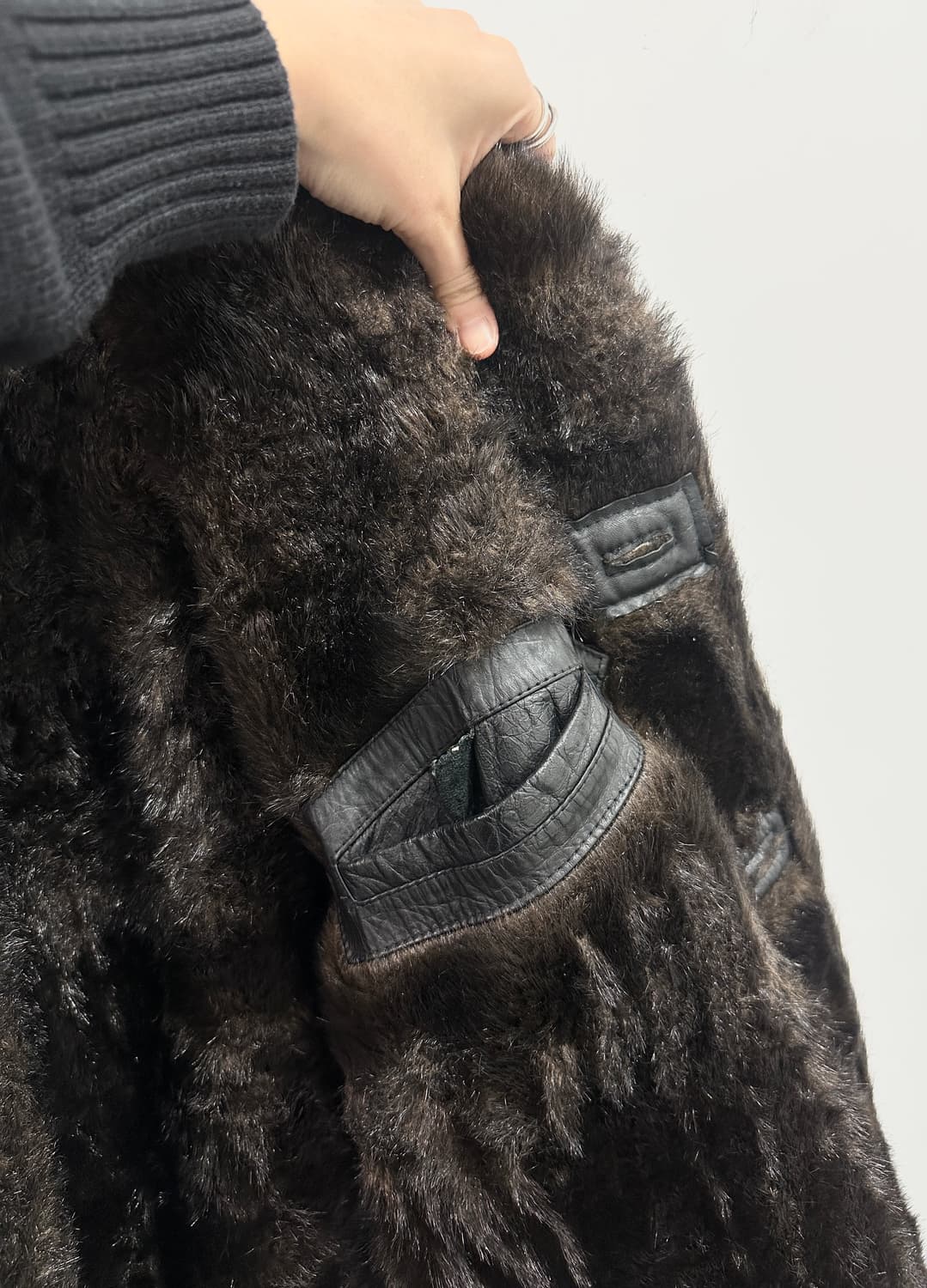 Crocodile lambskin fur coat  상품이미지9