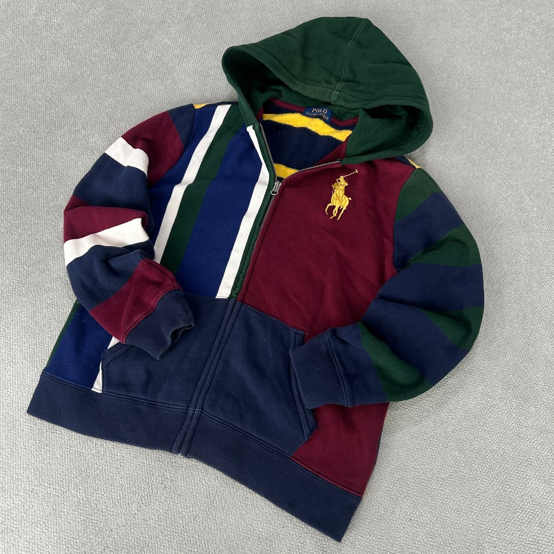 폴로 기모 컬러 후드집업 상품이미지1