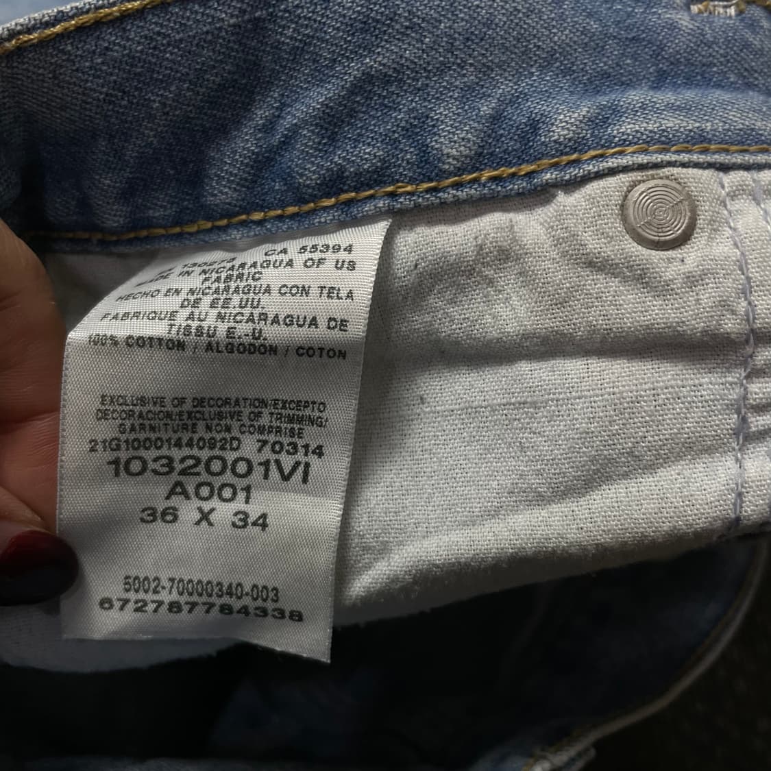 (36)랭글러 라이트블루 레기드웨어 카펜터 데님 팬츠 상품이미지3