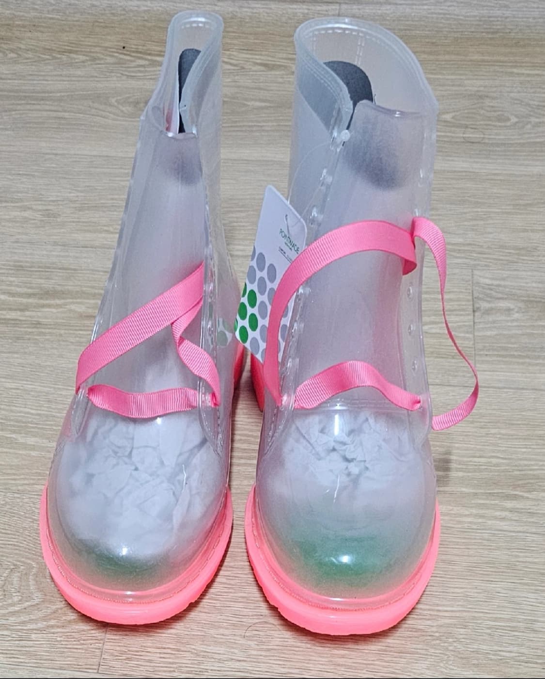 폰트메이드클리어 투명레인부츠 장화핑크240 상품이미지1