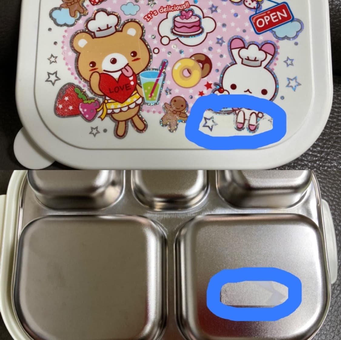 뚜껑있는 스텐 스테인리스 식판 도시락 덮개 유아 어린이 어린이집 유치원  상품이미지2