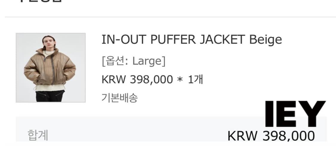 IEY 이에이 패딩 L 상품이미지2