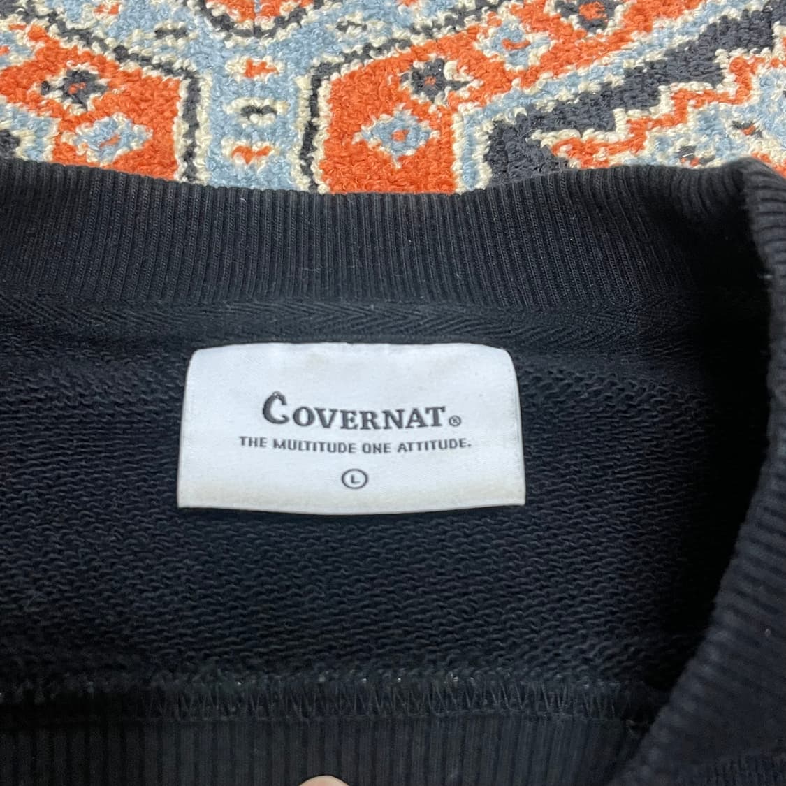 커버낫 시그니처로고 블랙 맨투맨 남성L 상품이미지3