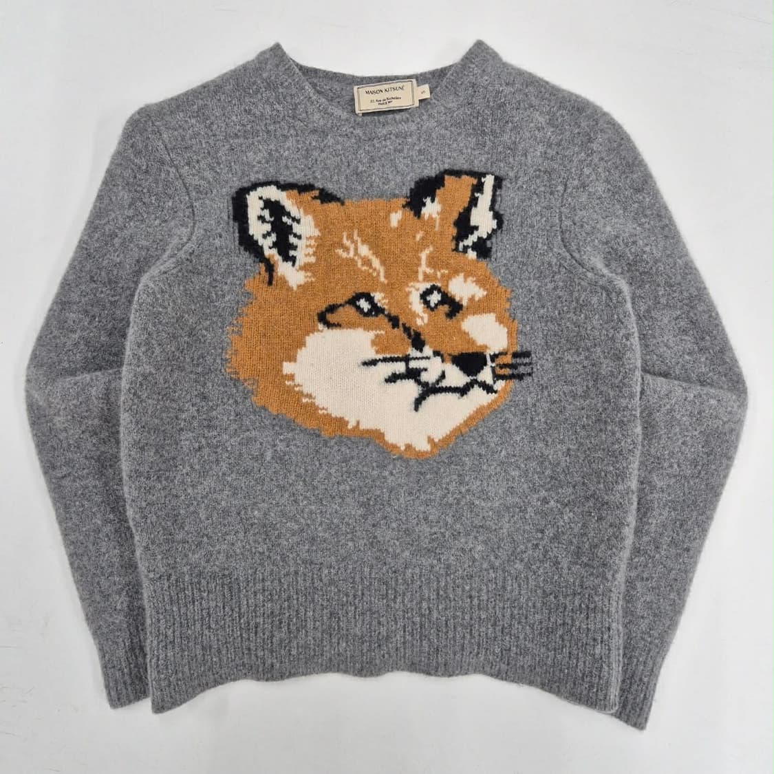 메종키츠네 빅폭스헤드 램스울 걸즈 크루넥 니트(S) 상품이미지5