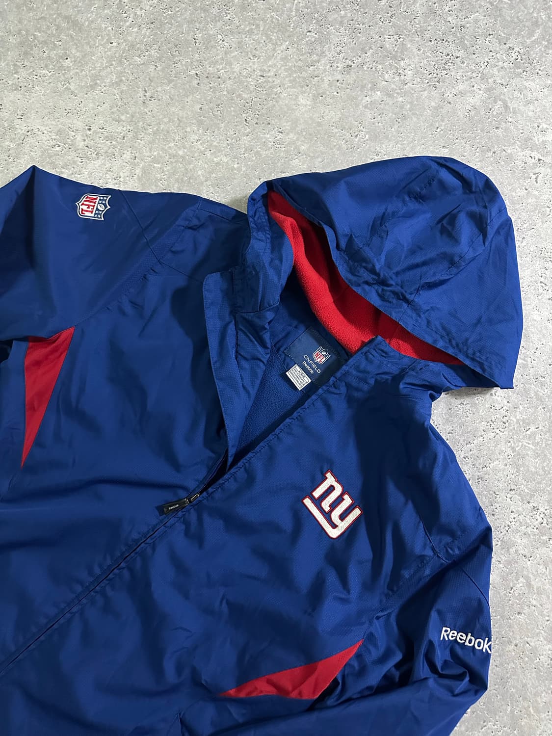 리복 NFL NY 자이언츠 바람막이 후드 상품이미지1