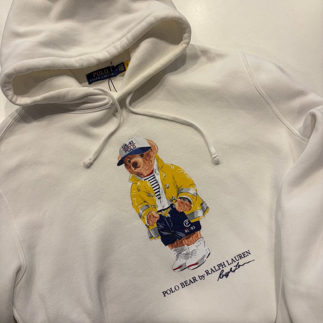 [M] 폴로 랄프로렌 신형 큐알 폴로베어 화이트 후드티 D525 상품이미지3