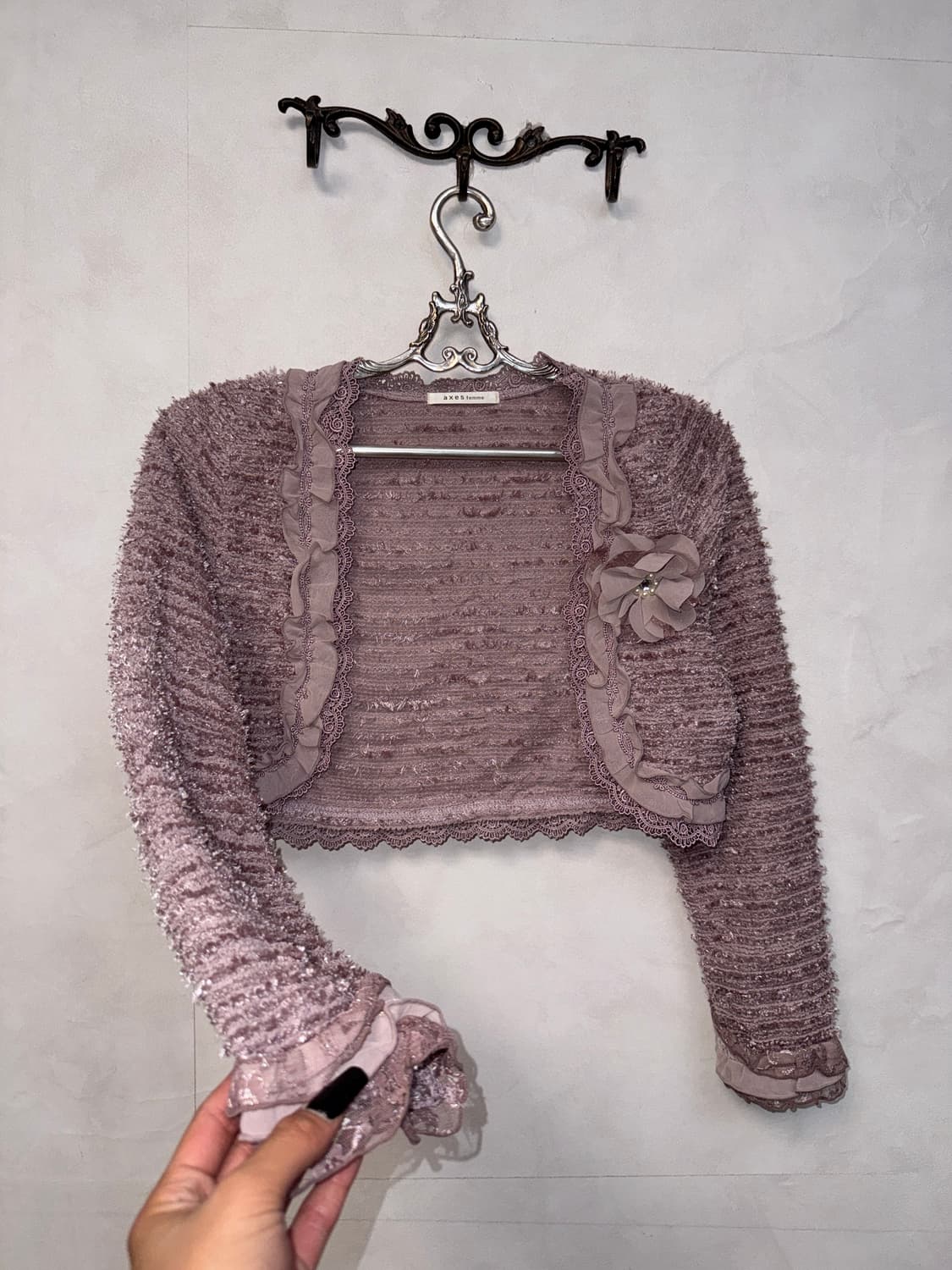 Axes Femme lavender crop tweed bolero cd 상품이미지2