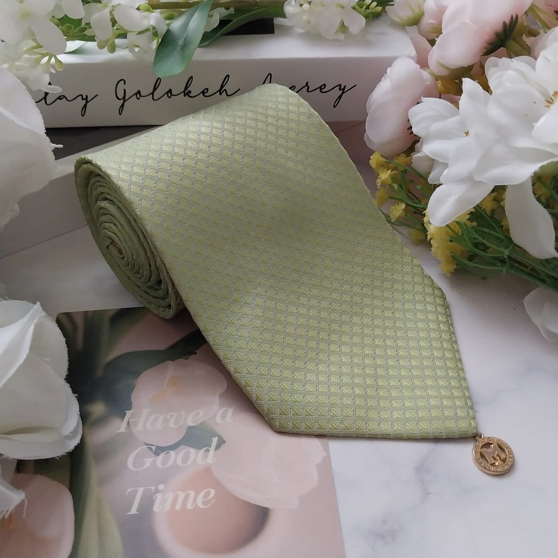 메트로시티 실크 그린 텍스처드 넥타이 9.2cm A+등급 K1582
 상품이미지2