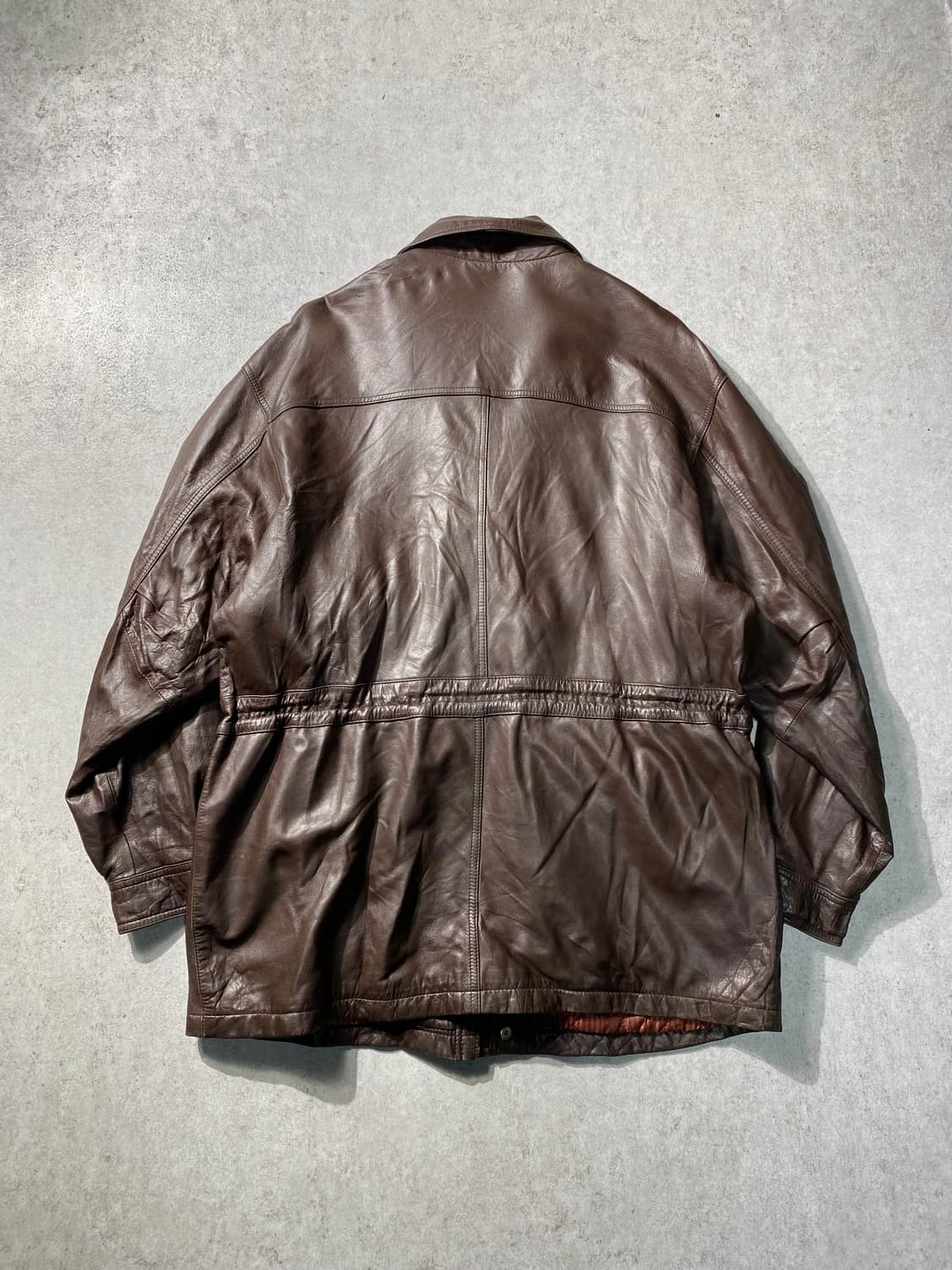 [XL] 90s Vintage 빈티지 브라운 양가죽 레더 코트 상품이미지6