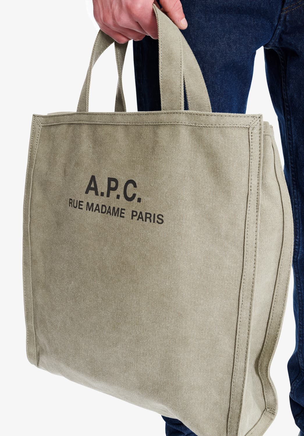 (새상품50%할인)APC 아페쎄 정품 리쿠퍼레이션 토트백 겸 숄더백 카키 상품이미지5