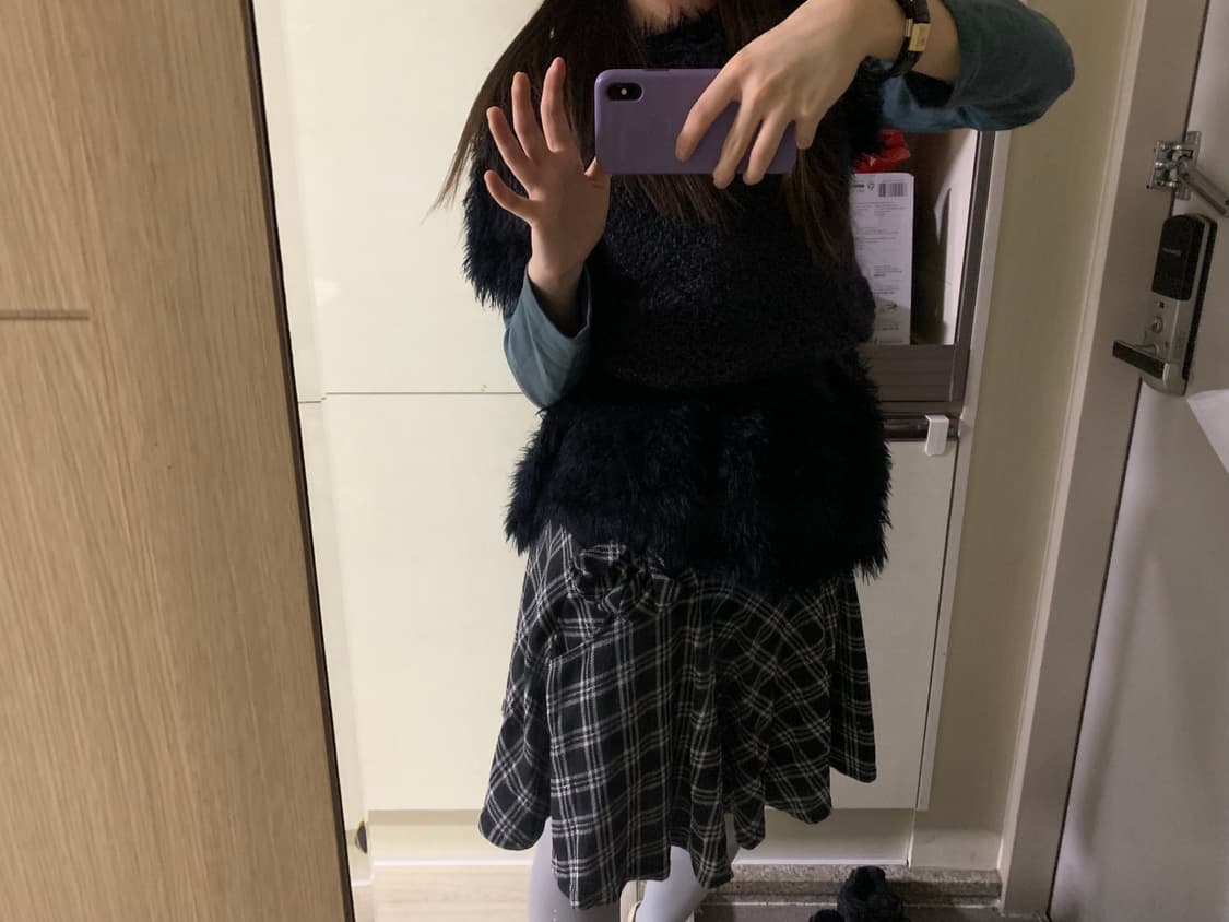 Fur half knit onepiece 상품이미지8