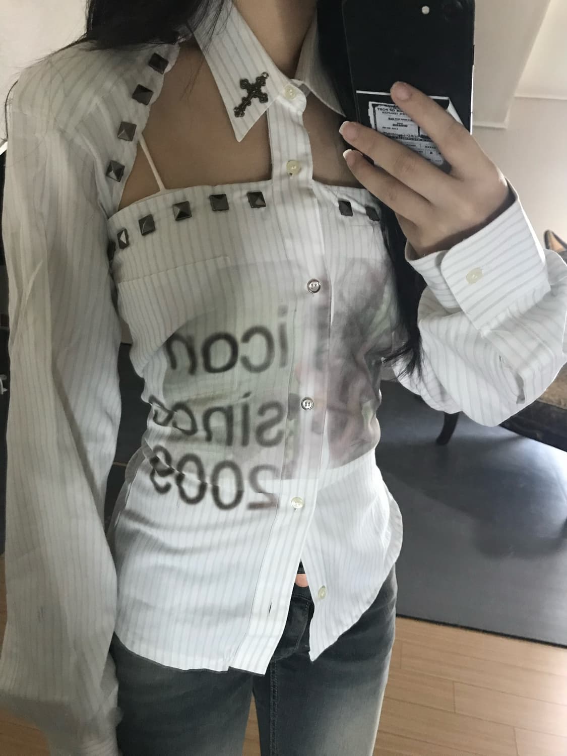 Studded Collar-Cut Bolero and Tank Set   상품이미지1