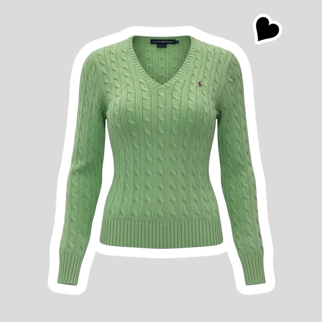 여성 폴로 랄프로렌 메로나 꽈배기 브이넥니트 상품이미지1