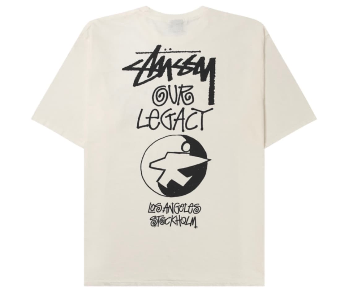 스투시 x 아워레가시 서프맨 피그먼트 다이드 티셔츠 내츄럴 상품이미지2