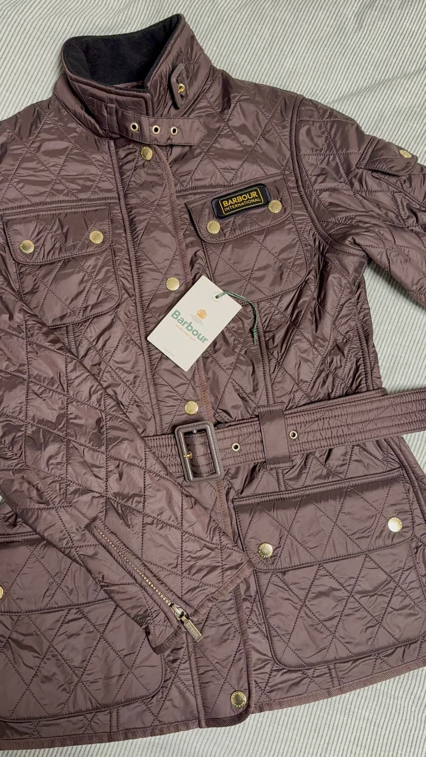 바버 인터네셔눌 폴라퀼팅 자켓 브라운 상품이미지4